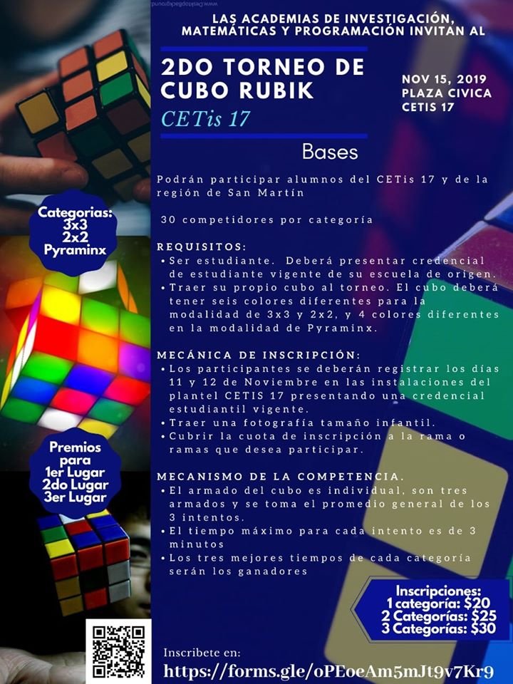 2do Torneo de Cubo Rubik 2019 CETIS 17